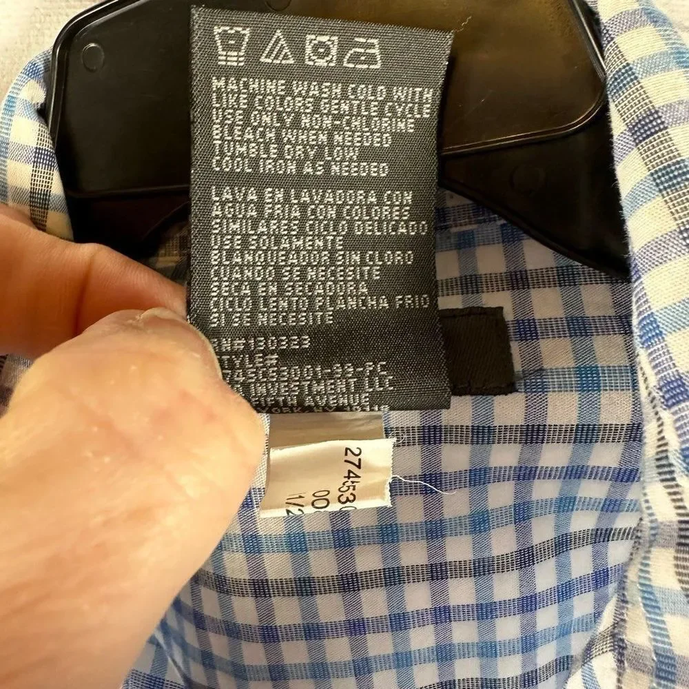 Kenneth Cole Reaction Boys Button Down Checked Plaid Dress Shirt Top Siz…